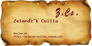 Zelenák Csilla névjegykártya